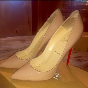 Christian Loubiton Nude Patent Leather Pumps